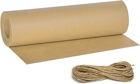 Papel Kraft, 30cm*30m Papel Embalaje Rollo Papel Kraft Papel Reciclado Natural Con Cordón De 20m Para Envolver Regalos, Artesanía, Producción Diy, Decoración, Etc.  