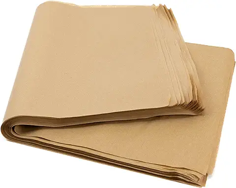 Papel seda Kraft, Papel fino para Envolver, Patrones de Costura, Marrón 100 Hojas, 28x62 cm, 24 G/m²  