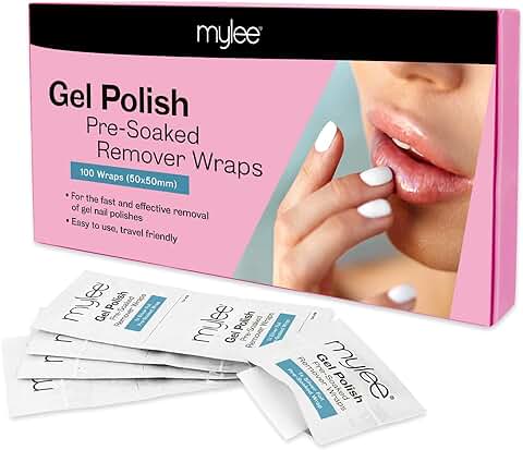 Paquete de 100 Saquitos con Quitaesmalte de U&ntilde;as Mylee, Producto Profesional para Peluquer&iacute;as, con Acetona, Ideales para Manicura y Pedicura  