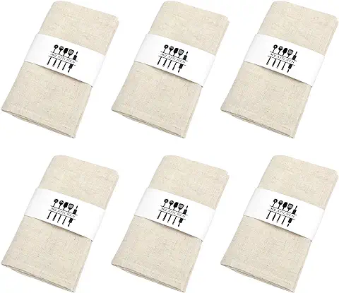 Paquete De 6 Servilletas De Lino Servilletas De Tela Sostenible Servilletas De Lino 40 * 40 Cm Servilletas De Tela para Celebraciones Hogar Cocina Comedor Mesa DecoracióN Cena Café Restaurante  