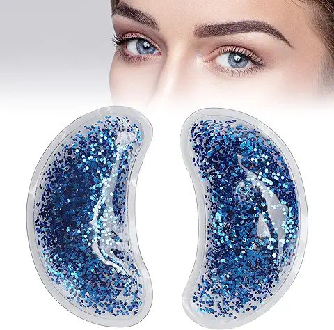 Paquete de Hielo de Gel para los Ojos, Máscara de Gel para los Ojos Reutilizable, Almohadilla de Enfriamiento para los Ojos, Parche para el Ojo con Terapia de Frío Y Calor, Parches Debajo De(azul)  