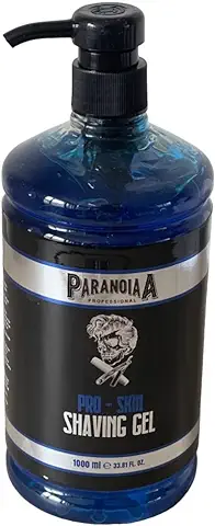 Paranoiaa Pro - Skin Shaving Gel - 1000 ml - para un Afeitado Preciso del Contorno de la Barba - Deslizamiento óptimo - Refresca la piel  