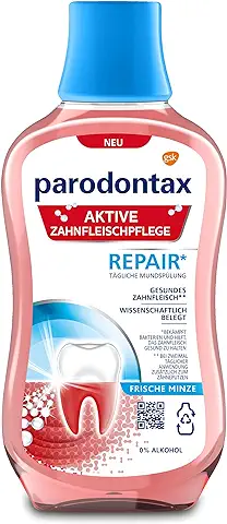 Parodontax Enjuague Bucal Activo para el Cuidado de las Encías, 300 ml, con Sabor a Menta Fresca, sin Alcohol  