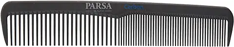 PARSA BEAUTY Peine/peine Universal para Cabello de 15 cm, Carbono Antiestático con 2 Serraciones Peine de Carbono Finamente Compacto y Grueso, Diseñado para la Carretera  