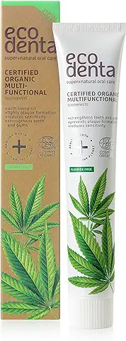 Pasta de Dientes Ecodenta sin Flúor Multifuncional 75ml Pasta de Dientes Certificada Ecológica con Matcha Citrato de Potasio Jugo de aloe vera Aceite Esencial de Menta  