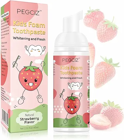 Pasta De Dientes Para Niños En Espuma Con Sabor a Frutas, Fórmula Natural Bajo Flúor, Pasta de Dientes en Espuma para Cepillo de Dientes Eléctrico (fresa)  