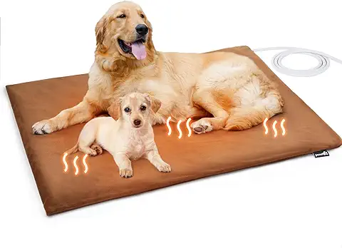 Pecute Manta de Calefacción para Gatos y Perros, Alfombrilla Térmica para Mascotas, Manta Electrica Manta Termica, Temperatura Constante 38-40°, Impermeable, Prevención de Incendios, Anti-mordida  