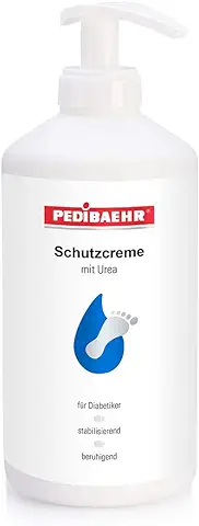 Pedibaehr Schutzcreme Crema de Pies para Diabéticos con urea y Hialurónico, 500ml Bomba Dispensador  