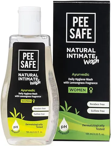 PEE SAFE Lavado íntimo Natural para Mujeres | gel Intimo Mujer | Jabon Intimo Mujer | Higiene Intima Mujer | Crema Intima Mujer con Aceite Esencial de árbol de té y Extractos Ayurvedos-3.55 fl oz  