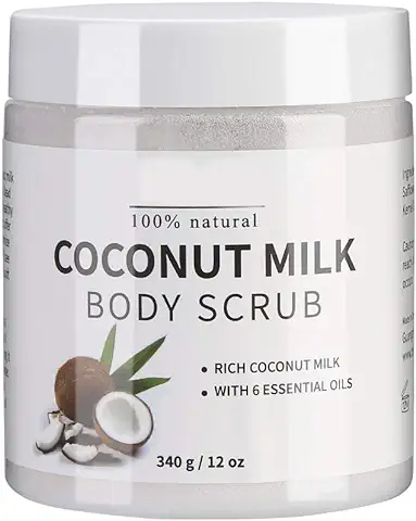 Peeling Corporal, Leche de Coco, Peeling de Ducha en Crema para una piel Suave y Sedosa, Peeling con Efecto Ultra Hidratante y Orgánico, Estrías, Alisado de la piel  