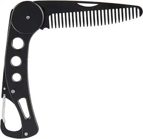 Peine de Barba de Acero Inoxidable Plegable Peine de Bolsillo Plegable Peine de Peinado de Bigote para Hombres  