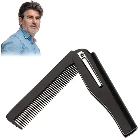Peine de Barba Plegable, Peine Plegable, Peine Plegable para Hombres, Peine de Bolsillo Plegable, Peine de Bigote Plegable Portátil, Pequeño Bolsillo Moustache Barba Peine  
