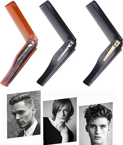Peine De Bolsillo Barba Plegable Para Hombres 3 Pieza Peine De Bigote Plegable PortáTil Cepillos de Pelo de Viaje Peine Plástica Plegable Multiuso para Peinar y Peinar Diariamente El Cabello, La Barba  