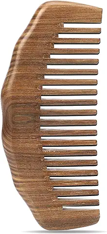 Peine de Madera de Dientes Anchos Hecho a mano Natural Verde Sándalo Peines de pelo para Mujeres Peine Antiestático Peine Desenredante Peine Barba Peine para Hombres  