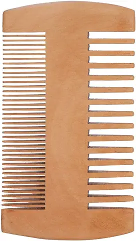 Peine de Madera para Barba, Peine de Madera de Melocotón Natural, Antiestático, Doble Cara, para Hombres  