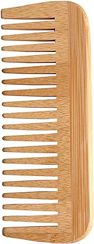 Peine de Madera, para Desenredar Todo Tipo de Cabellos, Barba, Peine de Madera de Bambú de Dientes Anchos para Hombres y Mujeres, Los Materiales Naturales no Dañan el Cuero Cabelludo  