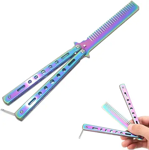 Peine Mariposa Plegable, Peine Butterfly, Peine Mariposa Entrenamiento, Muelle Peine Peine Peinado HombresPlegable Metal Peine Herramienta Práctica Herramienta Belleza para Cabello Barba  