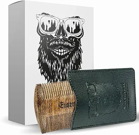 Peine para Barba de Doble Cara, de Hierro, Peine de Bolsillo, Antiestático, Cuidado de la Barba  