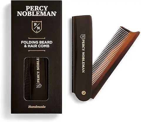 Peine Plegable para Barba y pelo de Percy Nobleman, Ideal para su uso en Barbas y Cabello.  