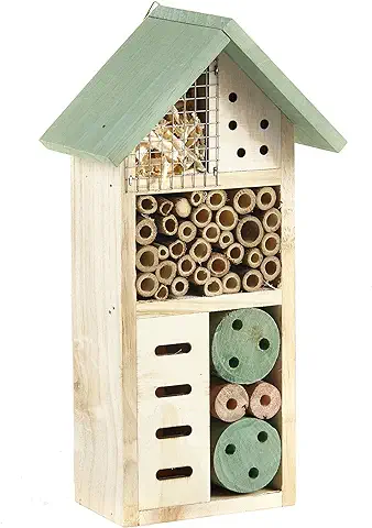 Pet Ting Caja de Madera los 26cm del Nido del Jardín del Refugio del Hotel del Insecto de la Abeja de la casa de Madera de la  