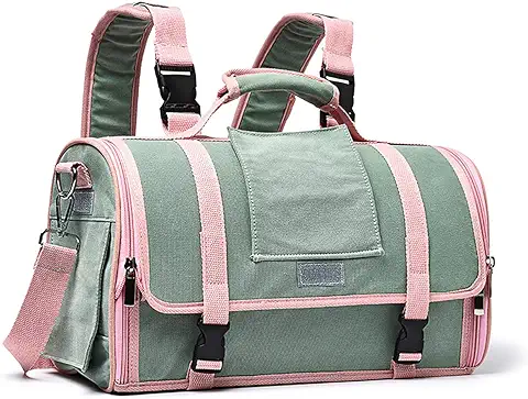 PETCUTE Mochilas para Gatos y Perro, Mochila Transportín Gato Bien Ventilado con Correa de Hombro Ajustable,Mochila Portátil para Mascotas para Perros y Gatos Pequeños para Viajar  