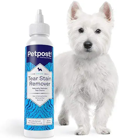 Petpost | Limpiador de Ojos para Perros – El Mejor Tratamiento Natural de Ojos para Pelaje Blanco – Aceite Calmante de Coco – para Maltés, Shih Tzu, Chihuahua – Libre de Químicos y Lejía – 8 Oz.  