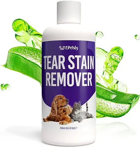 Petsly Limpiador Ojos Perros y Gatos con Aloe Vera y Vitamina E - Limpiador Ojos Perros Blancos, Hidrata y Protege - Limpiador Lagrimal Perros, Elimina Manchas y Evita Acumulación de Suciedad, 250ml  