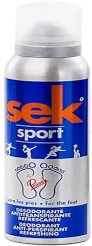 Peusek SEK Sport, 3 en 1, Loción Desodorante, Antitranspirante y Refrescante para Pies, Spray 150 ml  