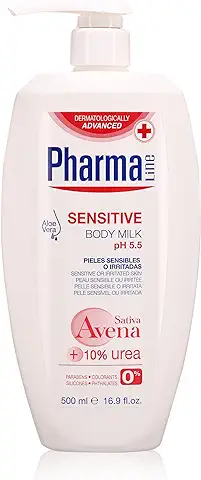 PHARMALINE Body Milk Sensitive piel Sensible o Irritada 500ml | Crema Hidratante Corporal para Pieles Sensibles o Irritadas. Sin Siliconas ni Parabenos.  