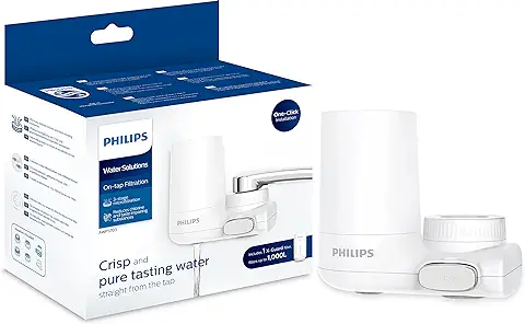 Philips Water AWP3703/10 Sistema de Filtración de agua para Grifo, Filtro de agua On Tap, Tecnología de Microfiltración X-Guard, Color Blanco, 1000 l  