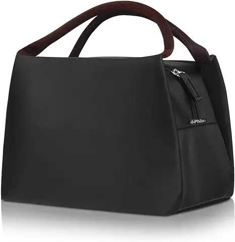 PHILORN Bolsa Térmica Porta Alimentos del Almuerzo Comidas Llevar Porta Alimentos Fiambreras Caja Herméticos para Trabajo y Colegio, Negro  