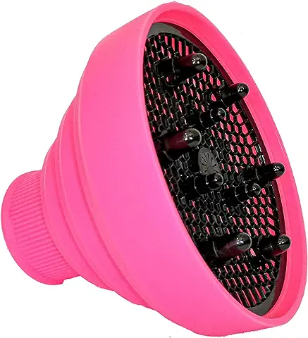 PHOENIX PRODUCTS Difusor de Silicona Plegable Universal Portátil de Viaje, Secador de Pelo, kit de Aceites Esenciales para el Cabello Rizado Perfecto Natural hono (rosa)  