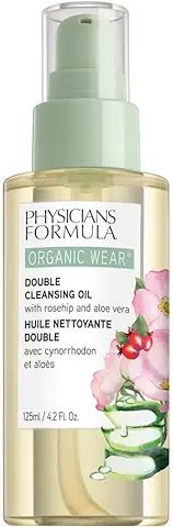 Physicians Formula - Organic Wear Double Cleansing Oil - Desmaquillante Bifásico - Hidrata la Piel - con Aceite de Rosa Mosqueta Orgánico, Aloe Vera y Manzanilla - Producto Vegano - 130 g  