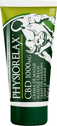 Physiorelax CBD – Crema de Masaje con 1000mg de Cannabidiol | Aceites Esenciales y Aceite de Cáñamo| Natural, Rápido y Eficaz | Para Lumbares, Cervicales, Rodillas, Hombros, Espalda |Crema con Cañamo  