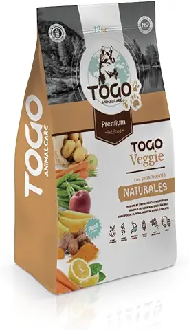 Pienso Togo Hipoalergenico Vegano Perros [12 kg] Comida SIN Cereales | Apto para Todas Las Razas | Grandes y Medianas | Ideal Sistema Gastrointestinal, Renal y Articular | Verduras y Light  