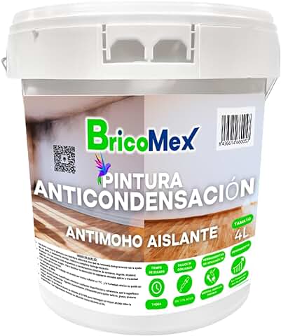 Pintura Anticondensación, Antihumedad, Antimoho, Aislante Térmico, Todo tipo de Paredes y Techos (750 ML)  