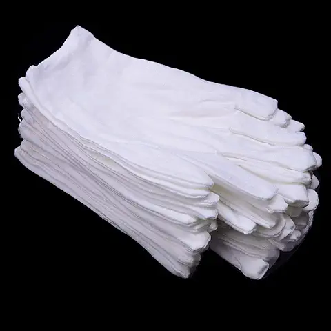 PIQIUQIU 12 Pares de Guantes Blancos de Algodón, Guantes Hidratantes para Manos Secas, Eczema, Belleza, Guantes de Trabajo  