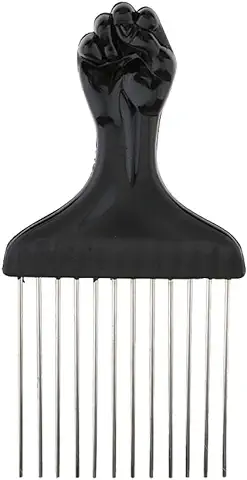 PLABBDPL Peines afro de Metal, Peine para Cabello Rizado, Peine para Hombres, Peine de Dientes Anchos para Ondas, Herramienta de Peinado para Cabello Rizado Natural, Permanentes y Barbas afro Grandes  
