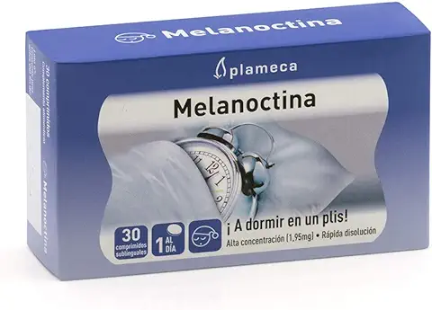 PLAMECA - Melanoctina Pastillas, Sueño Profundo, Sublingual, Dormir Bien, Mejor, Rápido y Relajado, Incluye Melatonina, Dextrato, Celulosa y Estabilizante, Mejora tu Sueño y Descanso - 30 Comprimidos