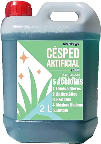 PLANTAWA Higienizador Concentrado 2L para Cesped Artificial, Limpiador Enzimático 3 Acciones, Ideal Jardín, No Tóxico, El Paquete Puede Variar  