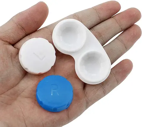 PLCatis 12 Juegos Caja de Lentes de Contacto Estuche para Lentes de Contacto Azul y Blanco a Prueba de Fugas Contenedor de Lentes de Contacto para Proteger los Ojos  