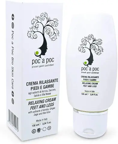 POC A POC Crema para Pies y Piernas. Con Extracto de Vid Roja, Árnica y Jengibre, para Combatir la Sequedad y el Cansancio de pies y Piernas. Formato 100 ml  