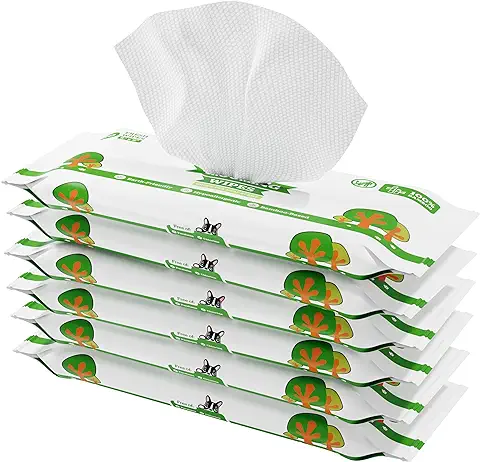 Pogi's Grooming Wipes Paquete de Viaje - 120 Toallitas Desodorantes para Perros - Aroma de té Verde, Naturales, Extra Grandes, Biodegradable  