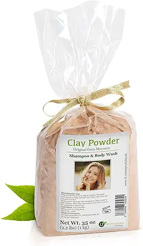 Polvo de Arcilla / Ghassoul | Original de Marruecos | 1kg | Polvo fino para el Cuidado del Cabello y del Cuerpo sin Químicos | Vegano | Rhassoul | Anticaspa  