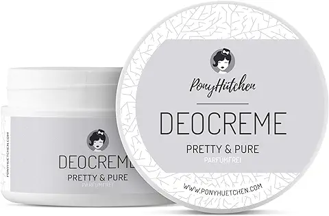 PonyHütchen Crema Desodorante Natural Cosmética Pretty Y Pure/Sin Perfumes/Unisex/Efecto Natural/Sin Sales de Aluminio/50 Ml/Desodorante Natural/Vegano/Bio Crema Desodorante  