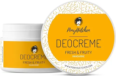 PonyHütchen Desodorante en Crema sin Sales de Aluminio, 50 ml, Cosmética Natural, Biológico y Vegano, Hecho a mano en Suiza, Ideal para el Equipaje de Mano, 100% Natural, 0% Sales de Aluminio  