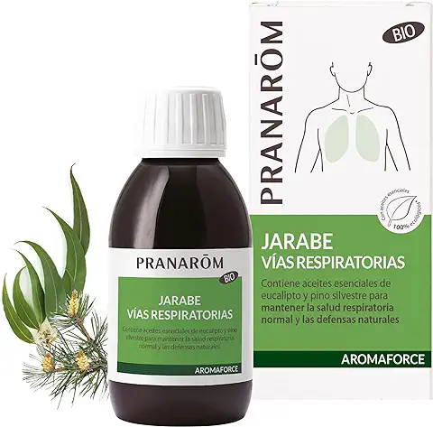 PRANARÔM - Aromaforce - Jarabe Vías Respiratorias - SUPLEMENTOS ALIMENTARIOS - Con Aceites Esenciales - Eucalipto Globulus y Pino Silvestre - Vegano - 150 ml  