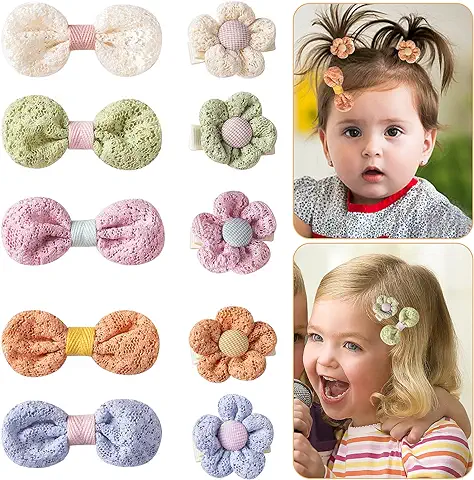 PRIMORDIAL STAMEN 10 Pinzas de pelo de 2.36 Pulgadas con Diseño de Mariposa y Flor, Totalmente Forradas, Pinzas de pelo de Cocodrilo, Accesorios para el Cabello para Bebés, Niños, Niñas y Mujeres  
