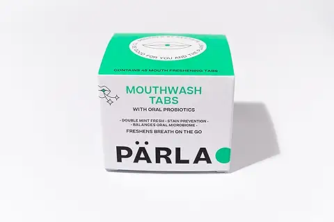 PÄRLA Enjuague Bucal | Suministro para un mes | Aliento Fresco Sobre la Marcha | Provención de Manchas | Equilibra el Microbioma oral  