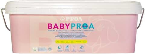 PROA Pintura Plástica Ecológica Babyproa Habitaciones Infantiles. Blanco. 2,5 L.  